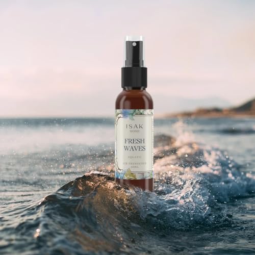 ISAK Fresh Waves Air Freshener Room Spray for Home Spray for Good Smell with Fresh Aquatic notes of Seaside, Enhance Mood, Scented Air Freshener used on Curtains, Cushions, Fabric Wall - 50 ml - Image 1