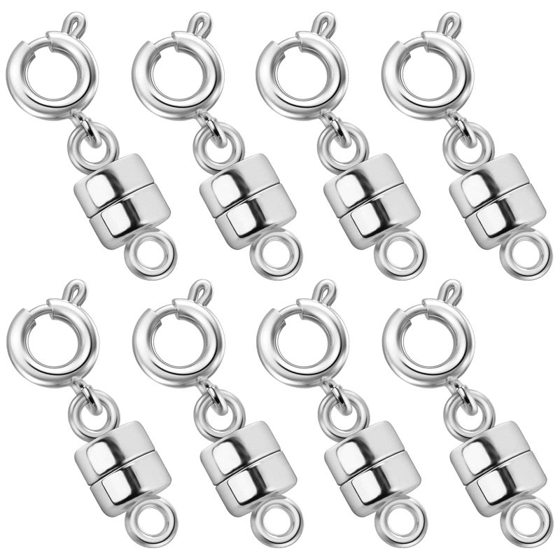 OHINGLT Strong Magnetic Necklace Clasps and Closures, Silver Plated Jewelry Clasps Converters for Bracelet Necklaces Chain - Image 1