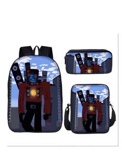 Generic Strange large capacity backpack for primary and secondary school students, shoulder bag, pencil case, backpack, men's and women's three piece set  - Image 1