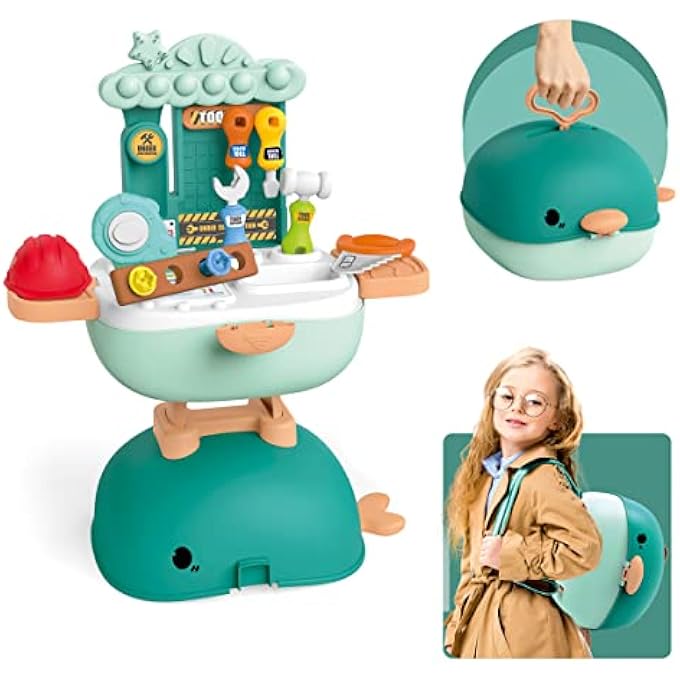3 IN 1 ROLE PLAY TOOL KIT SET, FOLDABLE BACKPACK, SCHOOL BAG, PRETEND PLAY TOY FOR KIDS (27 PCS) - Image 3