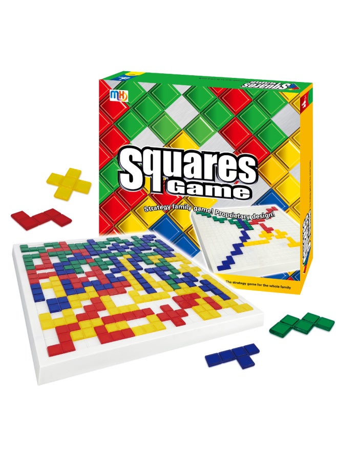 لعبة Gladiator Chess 2-4 Square Game Puzzle Board Game إستراتيجية الذكاء التفاعلي الشطرنج وبطاقات Tetris Chess لأربعة أشخاص - اللون: لعبة مربعة [إصدار كبير لـ 4 أشخاص] صندوق ألوان - Image 1