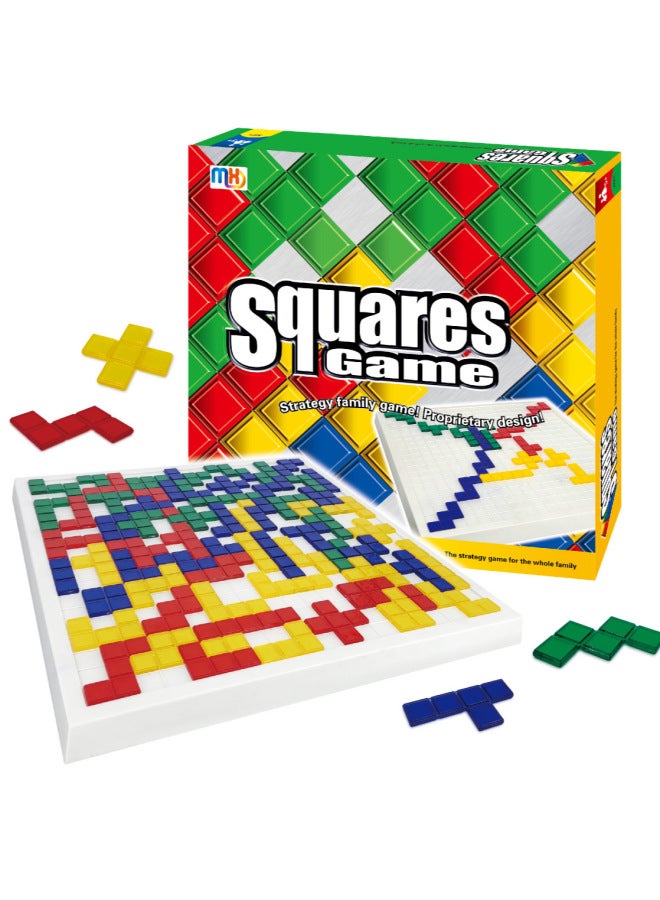 لعبة Gladiator Chess 2-4 Square Game Puzzle Board Game إستراتيجية الذكاء التفاعلي الشطرنج وبطاقات Tetris Chess لأربعة أشخاص - اللون: لعبة مربعة [إصدار كبير لـ 4 أشخاص] صندوق ألوان - Image 2