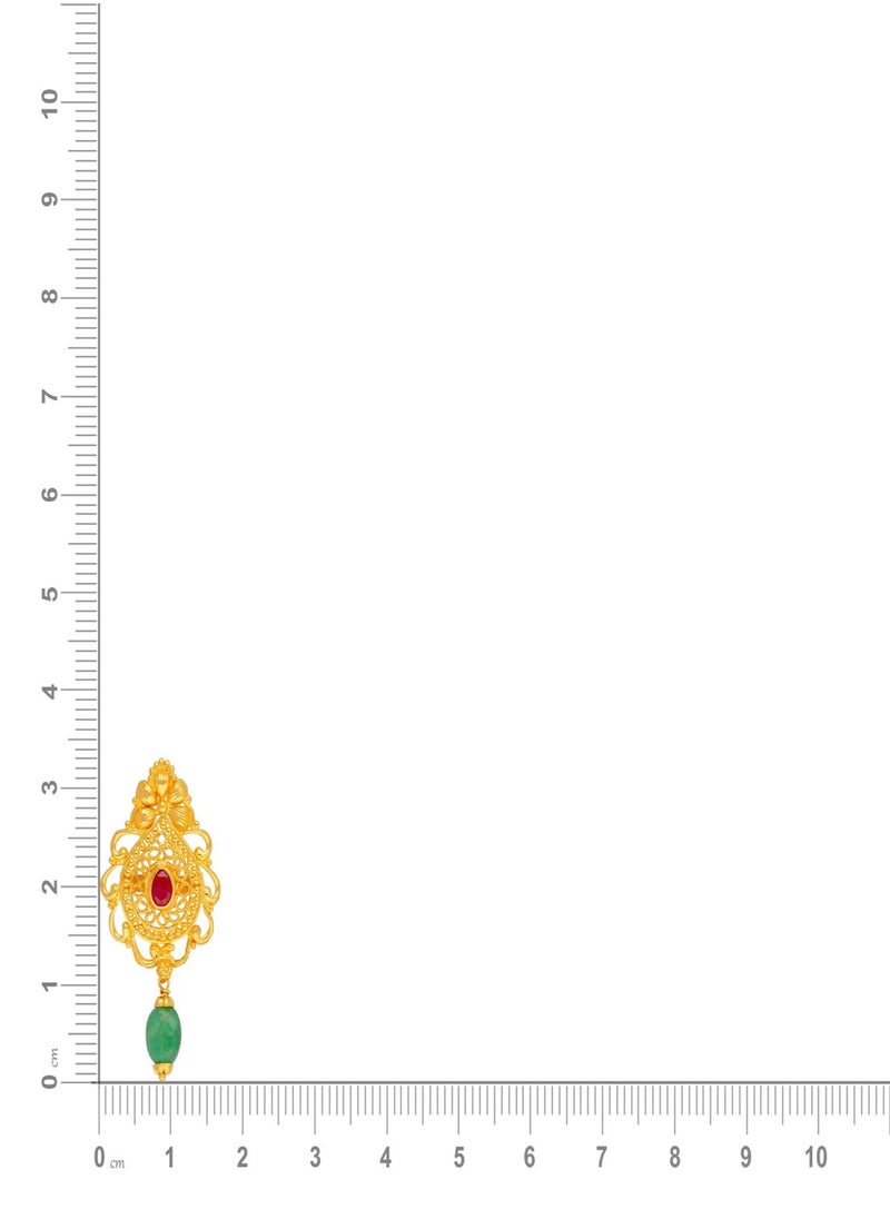 Malabar Gold and Diamonds 22 Carat 916 Purity Precia Gemstone Earrings PGNREG219ER5Y  - Image 4