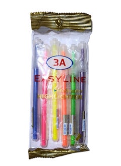 3A A set of 6 phosphorescent highlighter pens in different colours  - Image 2