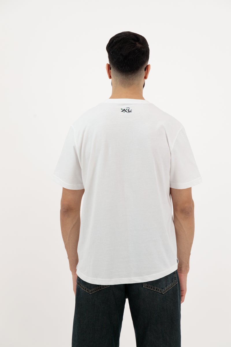 Vasl Hub Pack of 3 – Men’s White Graphic Crew Neck T-Shirts – Dubai Street Style - Image 5