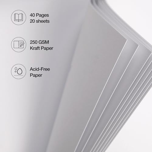 potricher 10 x 10 Inch DIY Scrapbook Album 40 Pages Hardcover Kraft Paper Scrap Book Photo Albums Memory Book for Wedding and Anniversary Family (White, 10 Inch) - Image 5