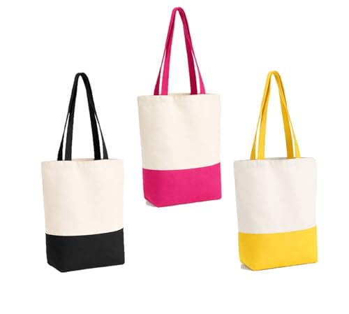 Lify Best Canvas Grocery Totes - Reusable Shopping Bags - Organic Cotton Washable & Eco-friendly Bags (3 Bags) - 3Piece Pack - Image 1