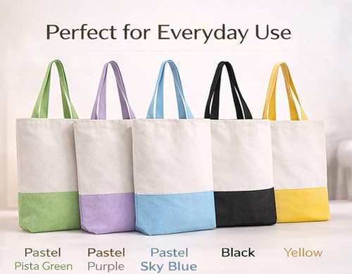 Lify Best Canvas Grocery Totes - Reusable Shopping Bags - Organic Cotton Washable & Eco-friendly Bags (3 Bags) - 3Piece Pack - Image 4
