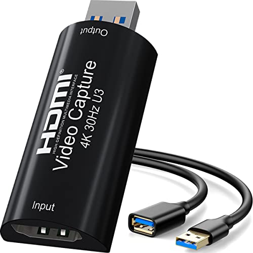 AMZHRLY 4K HDMI to USB 3.0 Video Capture Card 1080P 60FPS Cam Link Card Game Capture Card Adapter Screen Record Capture Device for Streaming, Gaming, Video Conference, Teaching, Live Broadcasting - Image 1