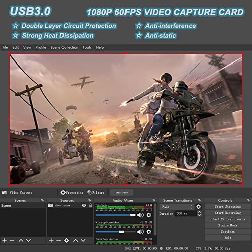 AMZHRLY 4K HDMI to USB 3.0 Video Capture Card 1080P 60FPS Cam Link Card Game Capture Card Adapter Screen Record Capture Device for Streaming, Gaming, Video Conference, Teaching, Live Broadcasting - Image 5