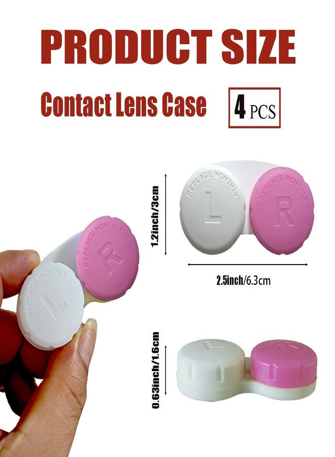 Kuanfine 4 Pack Contact Lens Case Leak Proof Travel Contact Case, Colored Contact Lens Storage Holder Container(Multi Color) - Image 2