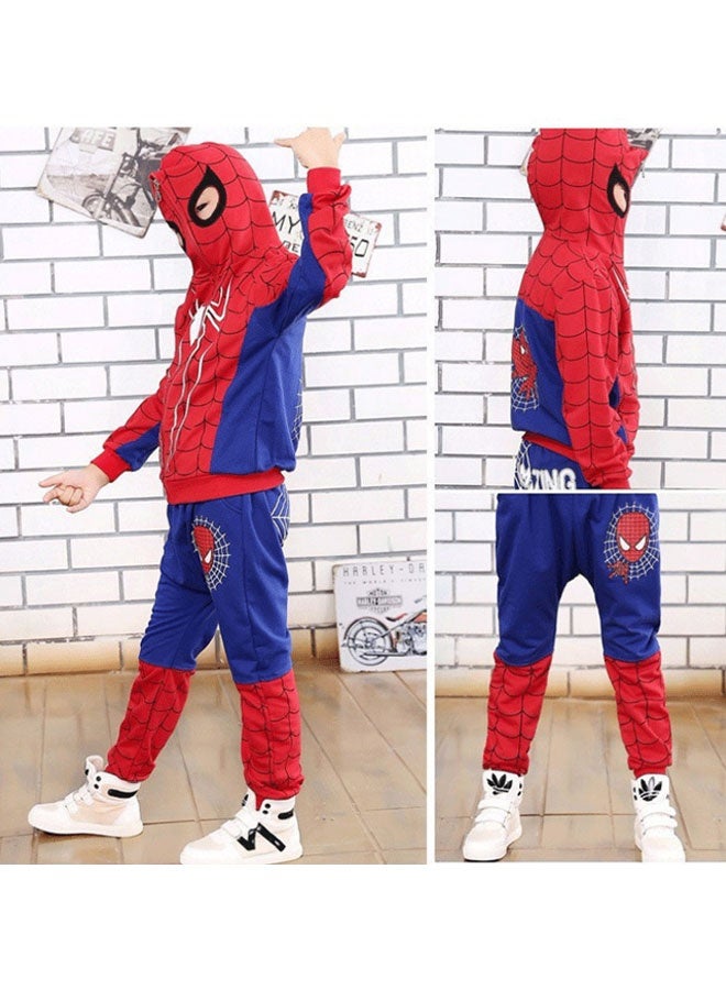general Children's clothing fashion boys Spider-Man two-piece suit, medium and large children's clothing hooded sweater hoodie children's suit - Image 2