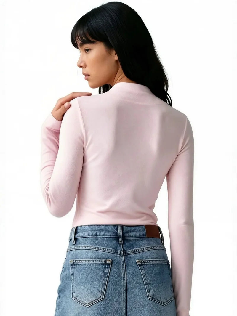 بوسيم BUSEM Slim Fit Half Turtleneck Blouse
