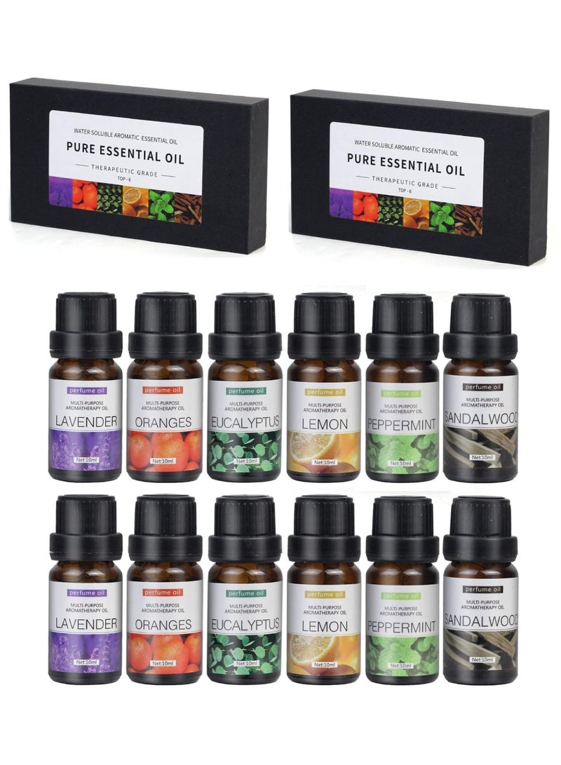 DIGI CORE Essential Oils Set Top 12 Blends For Diffusers, Home Care, Candle Making Scents, Fragrance, Aromatherapy, Humidifiers Lavender, Oranges, Eucalyptus, Lemon, Peppermint & Sandalwood 10ML Each Bottle - Image 1