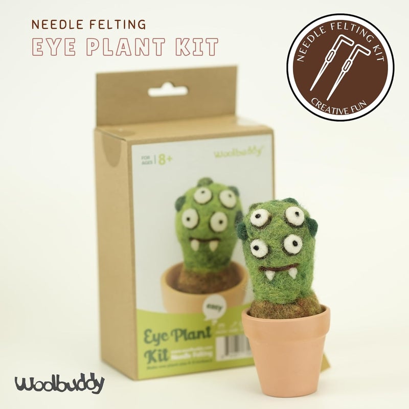 Woolbuddy Needle Felting Kit, Eye Plant Monster Craft for Beginner Adults, Includes Supplies and Instructions, Creative Design for Unique DIY Projects - Image 3