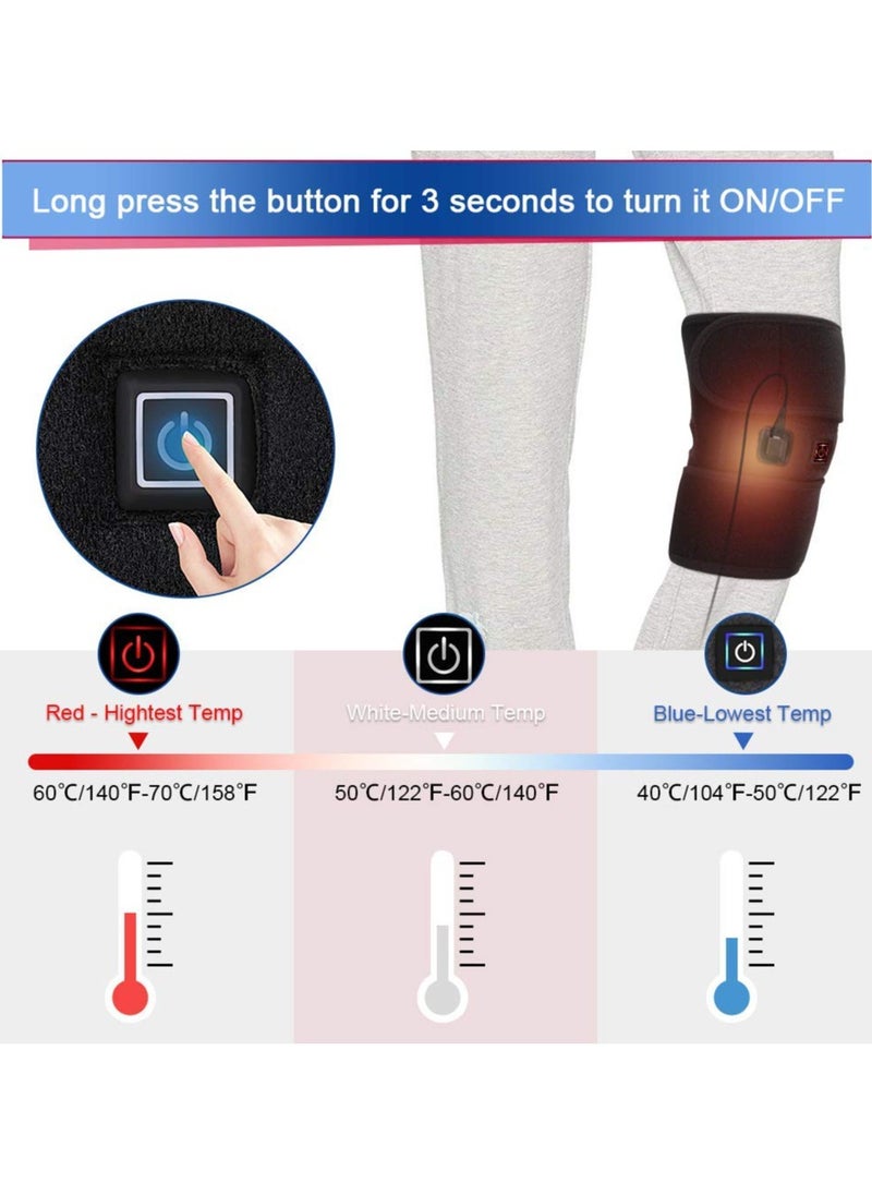 Kimaya Knee Heating Pad, USB Heating Knee Brace Support for Arthritis, Heated Knee Wrap Thermal Therapy to Warm Joint Relief Pain of Knee Stiff, Arthritis, Strains, Fits Men and Women Knee Calf Leg Arm  - Image 2