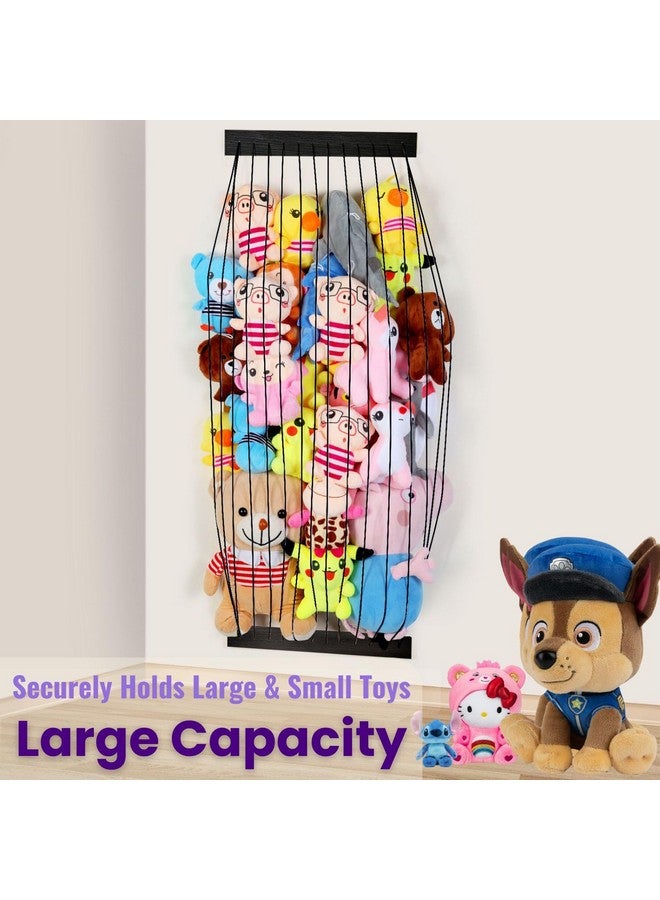Vomelon VOMELON Stuffed Animal Storage Wooden Soft Toy Storage for Kids Room，Wall Mount Door Hanging Stuffed Animal Toy Organizer Shelf for Nursery Play Room Black -Patent  - Image 5