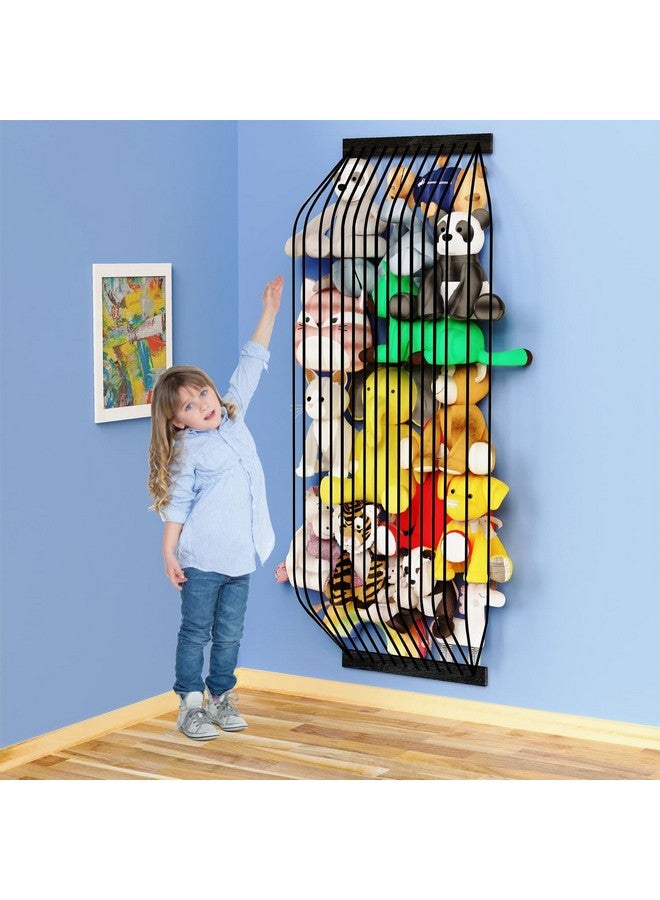 Vomelon VOMELON Stuffed Animal Storage Wooden Soft Toy Storage for Kids Room，Wall Mount Door Hanging Stuffed Animal Toy Organizer Shelf for Nursery Play Room Black -Patent  - Image 1