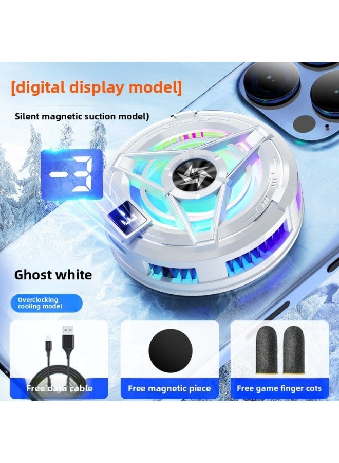 Mobile Phone Radiator SL17 Magnetic Back Clip Integrated Semiconductor Temperature Digital Display Refrigeration Tablet Universal-Colour:Sl-17 [digital + White]  - Image 1