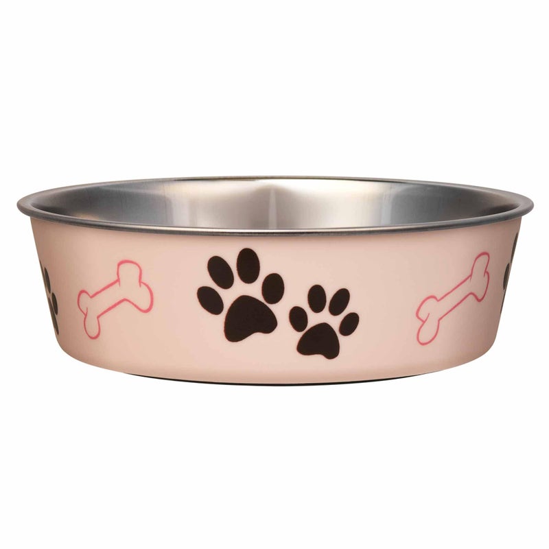 Loving Pets Bella Dog Bowls- Stainless Steel Dog & Cat Bowls - Spill Proof Dog Food Bowl, Cat Bowl, Puppy Essentials & Pet Supplies Great for Home & Travel (Medium 20-35 lbs, Paparazzi Pink) - Image 1