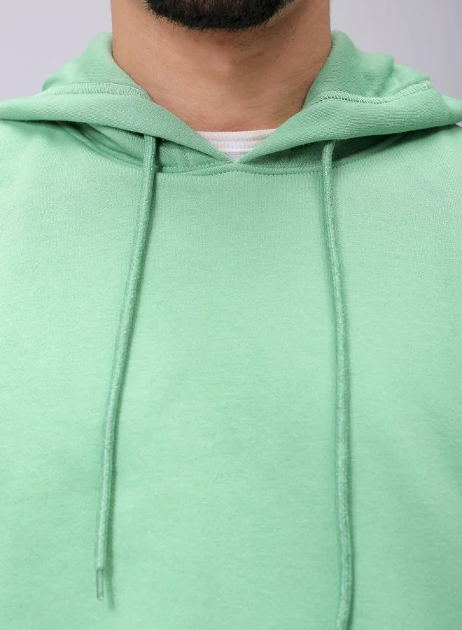 The Indian Garage Co Men Oversized Solid Overhead Hooded Sweatshirt