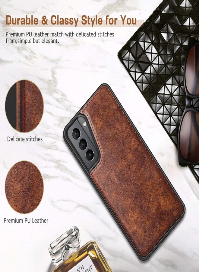 LOHASIC جراب LOHASIC لهاتف Galaxy S21 5G، مصنوع من الجلد الفاخر عالي الجودة، مع غطاء واقٍ كامل للجسم مقاوم للصدمات، ومقبض مانع للانزلاق، مناسب للرجال والنساء، متوافق مع هاتف Samsung Galaxy S21 مقاس 6.2 بوصة (2021) - بني - Image 3
