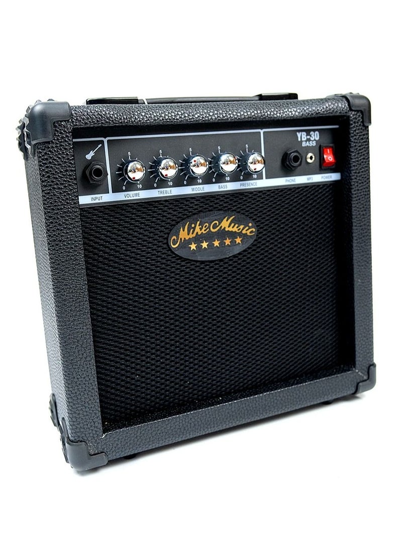 Mike Music Mike Music 20 - 30Watt Electric Bass Guitar Amplifier (YB 30 Bass Guitar Amplifier, Black)  - Image 3