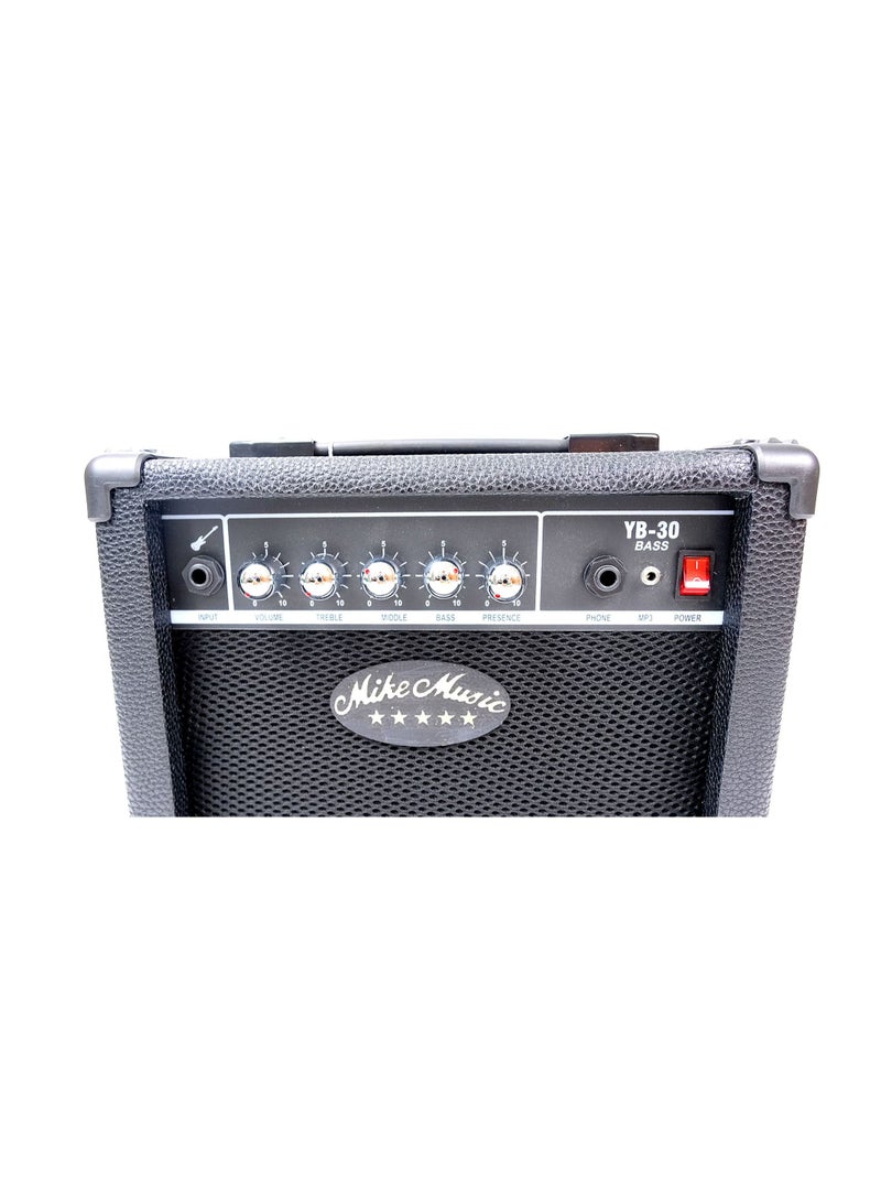 Mike Music Mike Music 20 - 30Watt Electric Bass Guitar Amplifier (YB 30 Bass Guitar Amplifier, Black)  - Image 2