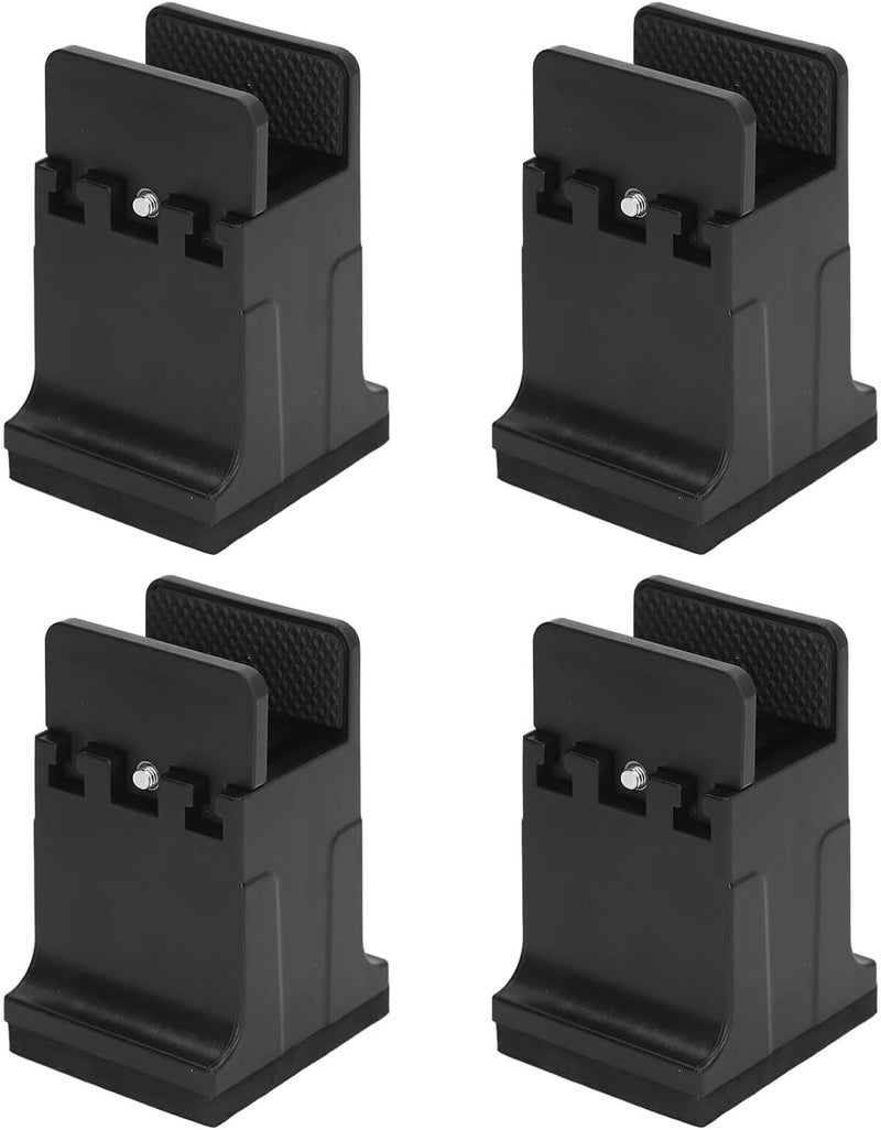4pcs Adjustable Furniture Risers with Screw Clamp, Heavy Duty Bed Couch Risers, Rubber Height Adjustable Leg Extenders for Tables Sofas Beds Desks and Cabinets (Black) - Image 5