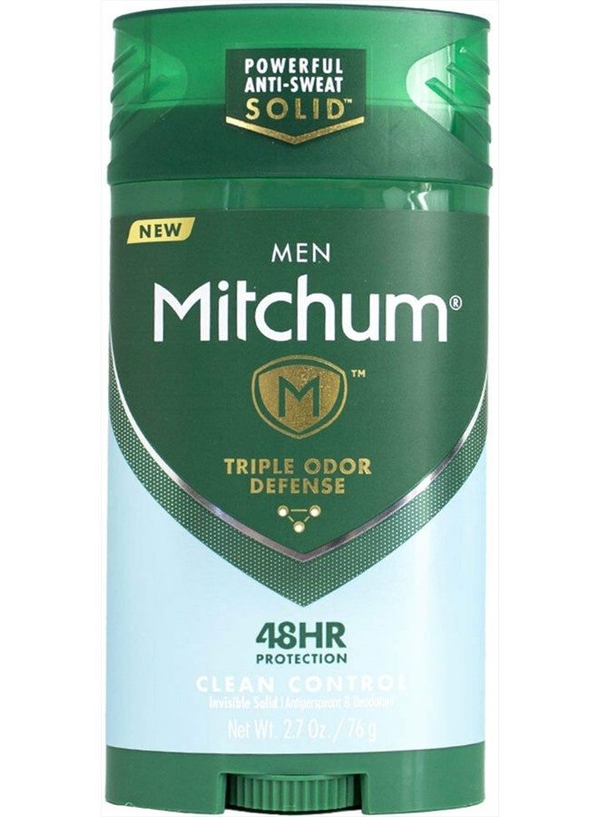 Mitchum Men Advanced Control, Clean Control Invisible Solid 2.7 oz (Pack of 4)