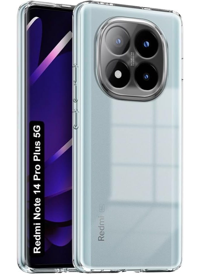غطاء شفاف لهاتف Redmi Note 14 Pro Plus 5G مصنوع من مادة TPU المرنة والناعمة وخفيفة الوزن - Image 1