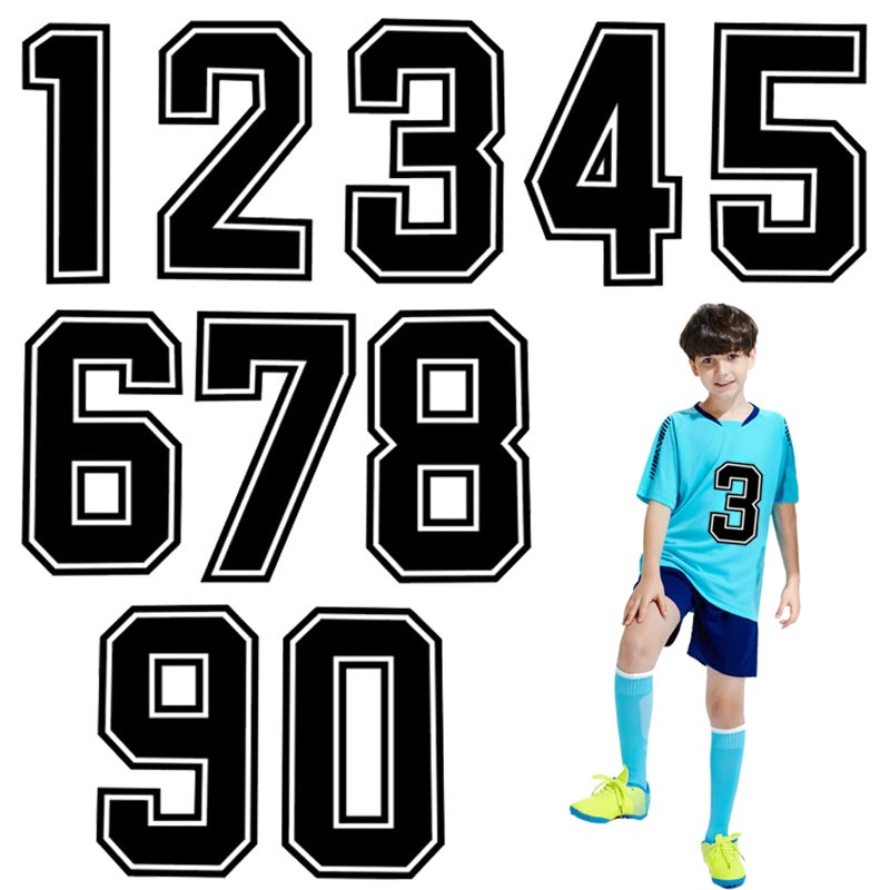Number Iron on Decals Heat Transfer Vinyl Stickers 8 Inch Number 09 Black Set Iron on Patches DIY Design for TShirt Jersey Team Uniform Sports Pocket Craft Clothing Decor