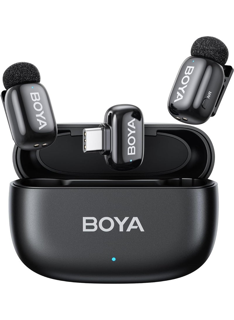 BOYA  Mini2- 2  Wireless mic 1 to 2 kit for TYPE C + Charging Case (Black) - Image 1