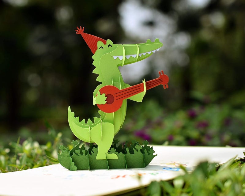 CUT POPUP.COM CUTPOPUP Birthday Pop Up Fun Alligator Card for Children, Son, Nephew, Kids,Teenager - Wonderful Birthday Gift For Kids, Koala Lovers- Includes elegant envelope - Image 1