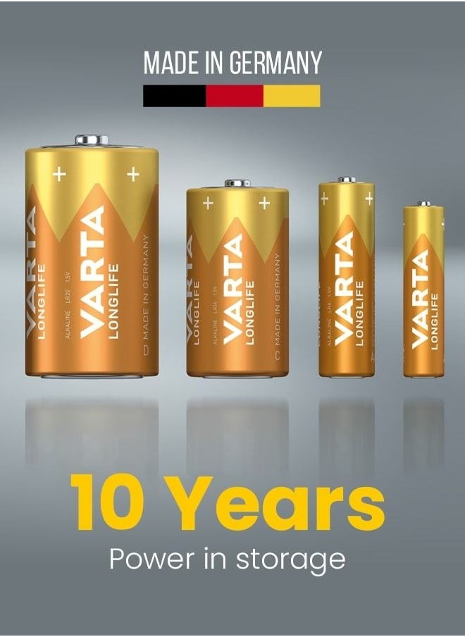 Varta Longlife High-Performance AAA Alkaline Batteries for Everyday Electronics (20-Pack)