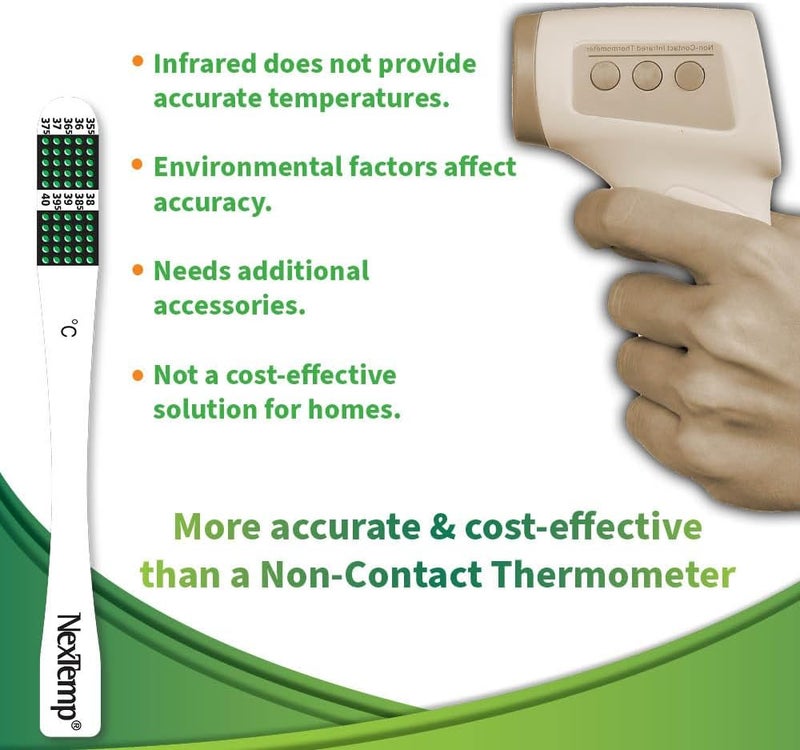 NEXTEMP ® Single-Use Thermometers: Individually Wrapped, Disposable, Providing Superior Accuracy and Maximum Infection Control. Perfect for Work, Schools, First-Aid, Home, and Travel, Celsius, 100-Pack - Image 4