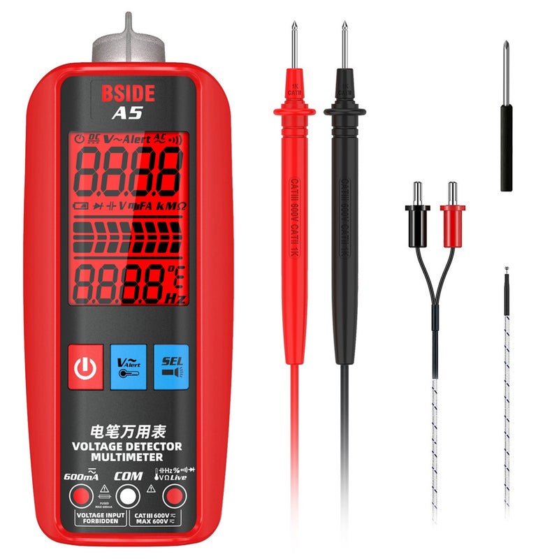 Digital Multimeter Professional Voltage Current Resistance Frequency Capacitance Diode Temperature Capacitance Measurement Test Meter Temp Detector Multitester Digital Backlight Display Tester - Image 1