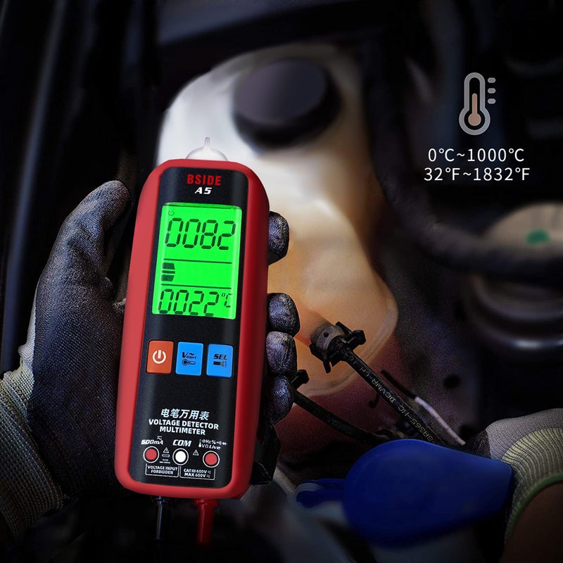 Digital Multimeter Professional Voltage Current Resistance Frequency Capacitance Diode Temperature Capacitance Measurement Test Meter Temp Detector Multitester Digital Backlight Display Tester - Image 3