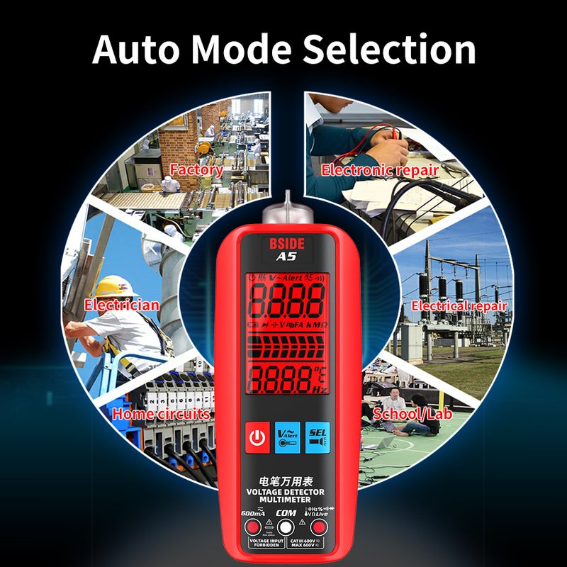Digital Multimeter Professional Voltage Current Resistance Frequency Capacitance Diode Temperature Capacitance Measurement Test Meter Temp Detector Multitester Digital Backlight Display Tester - Image 4