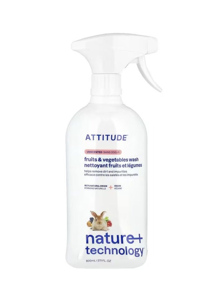 Attitude Nature + Technology™, Fruit & Vegetables Wash, Unscented, 27.1 fl oz (800 ml) - Image 2