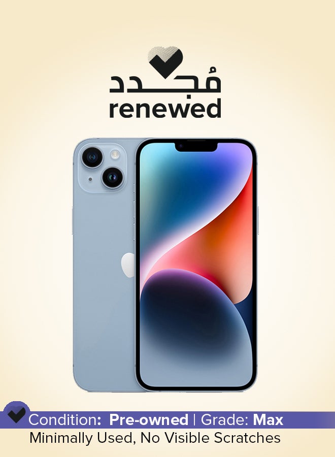 ابل  متجدد - آيفون 14 بسعة 128 جيجابايت باللون الأزرق ومزود بتقنية 5G مع تطبيق FaceTime - Image 1
