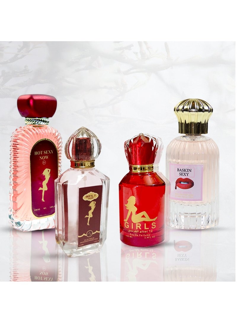 عرض 4 عطور فرمونية بكج الحب للجنسين 100 مل لكل عطر