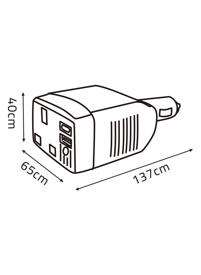 AL SANIDI 12V 150W Power Inverter - Converts car electricity to 220V, suitable for trips and travel, lightweight and easy to carry design  - Image 5