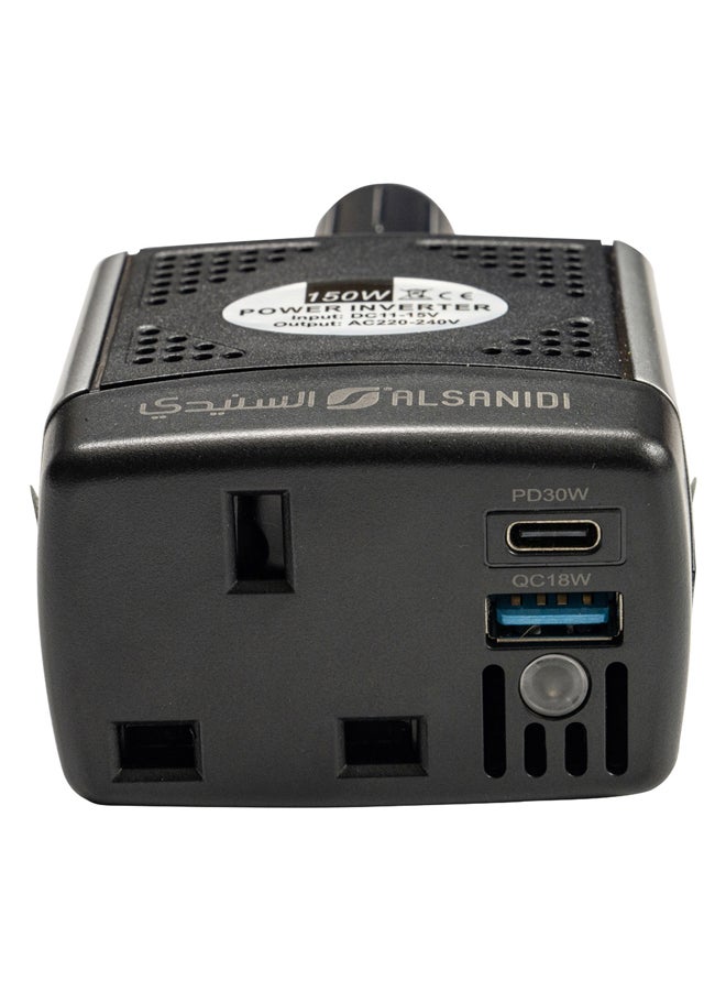 AL SANIDI 12V 150W Power Inverter - Converts car electricity to 220V, suitable for trips and travel, lightweight and easy to carry design  - Image 4