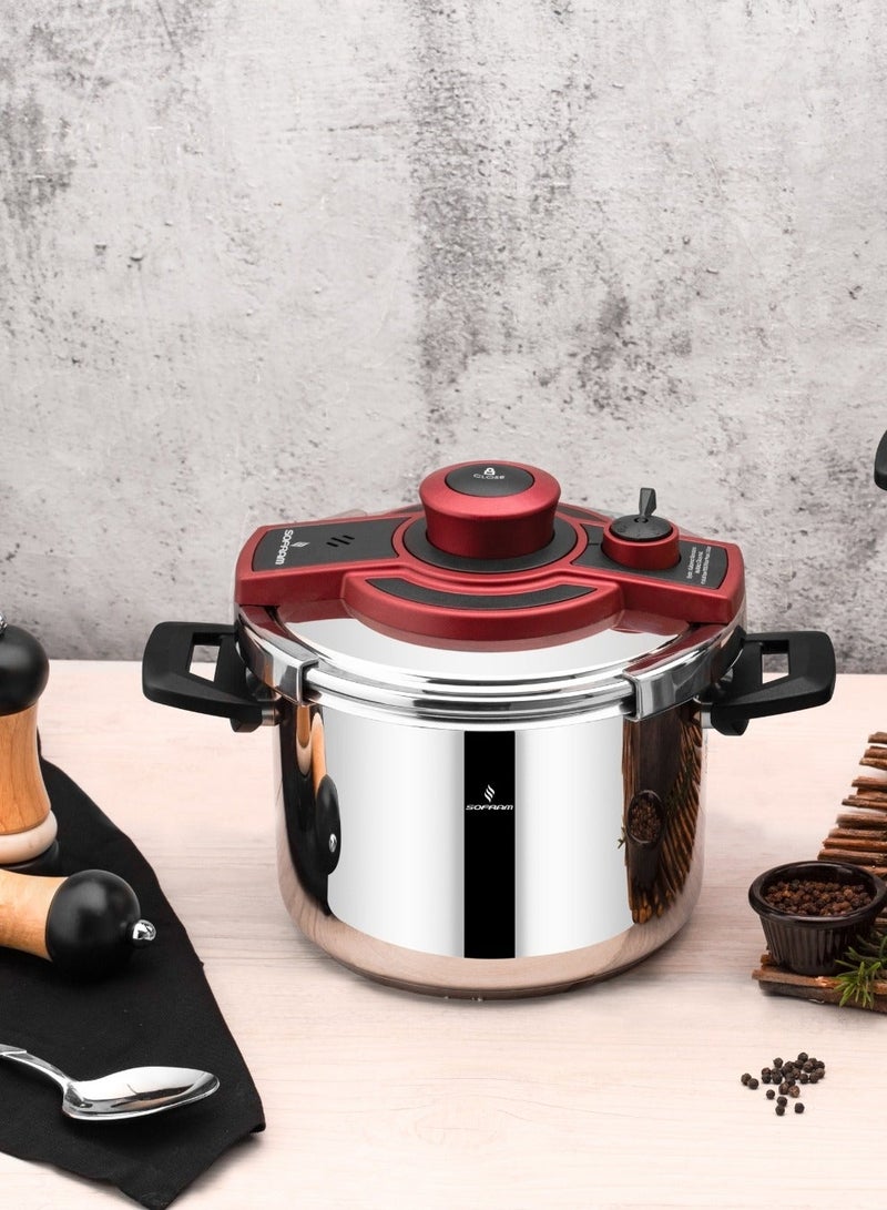 سوفرام 6سم قدر ضغط سوفرام استيل تركي عالي الجودة مقاس 6 لتر silver - Image 1