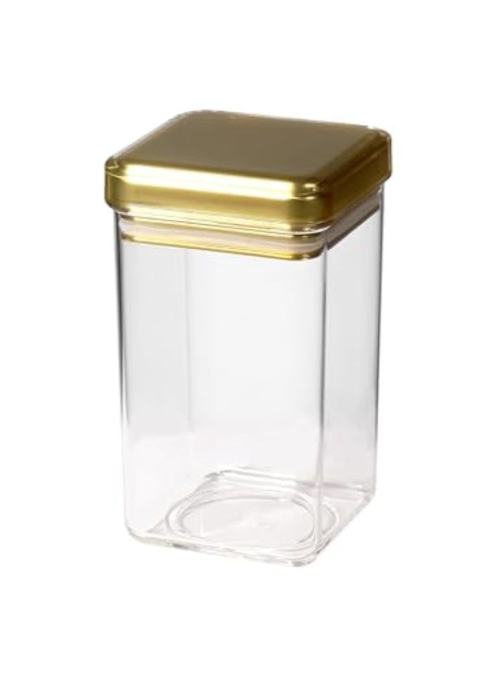 Green Tiger Gold Acrylic Square Canister, Acrylic Jars With Airtight Lids, Canister Jar Set for Kitchen, Food Storage Containers for Pantry and Countertop, Seasoning Organizer Bottle Jars - Image 1