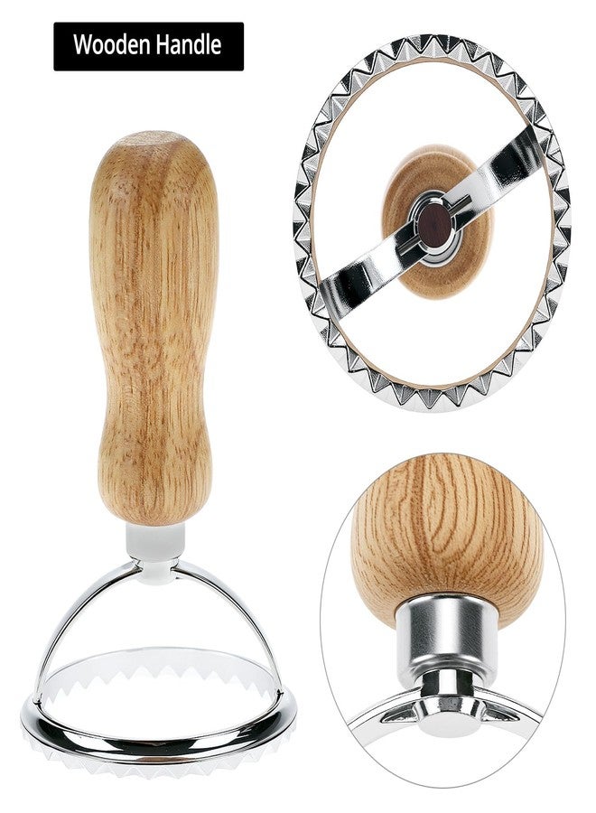 كيو دبليو او ار كي مجموعة أدوات تقطيع الرافيولي من QWORK مع عجلة دوارة - مقبض خشبي، إطار ألومنيوم متين، حواف مضلعة دقيقة - مثالية للرافيولي والمعكرونة والبسكويت - Image 5