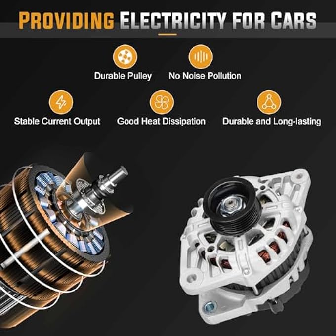 ILONPA New Alternator 1.6 1.6L for Hyundai Accent 2012-2017, Veloster 2012-2017, for Kia Rio 2012-2013 Replace for 13209 373002B500 2608483 - Image 5