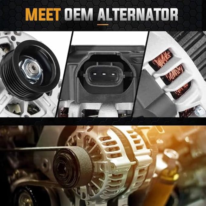 ILONPA New Alternator 1.6 1.6L for Hyundai Accent 2012-2017, Veloster 2012-2017, for Kia Rio 2012-2013 Replace for 13209 373002B500 2608483 - Image 3