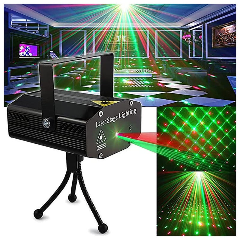 TAYLORED HOME TAYLORED HOME Party Mini Laser Projector Stage Lighting Sound Activated Laser Light for Party and DJ with MiniTripod Stand  - Image 2